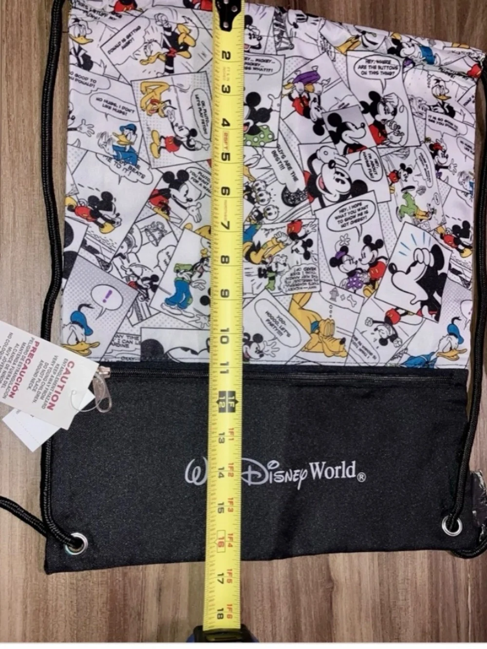 2 Walt Disney World Parks Mickey Mouse Drawstring Backpack $32 Comic Strip BNWT